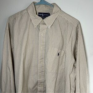 Polo Ralph Lauren Men’s XL Blaire Shirt Blue Yellow 100% Cotton Long Sleeve